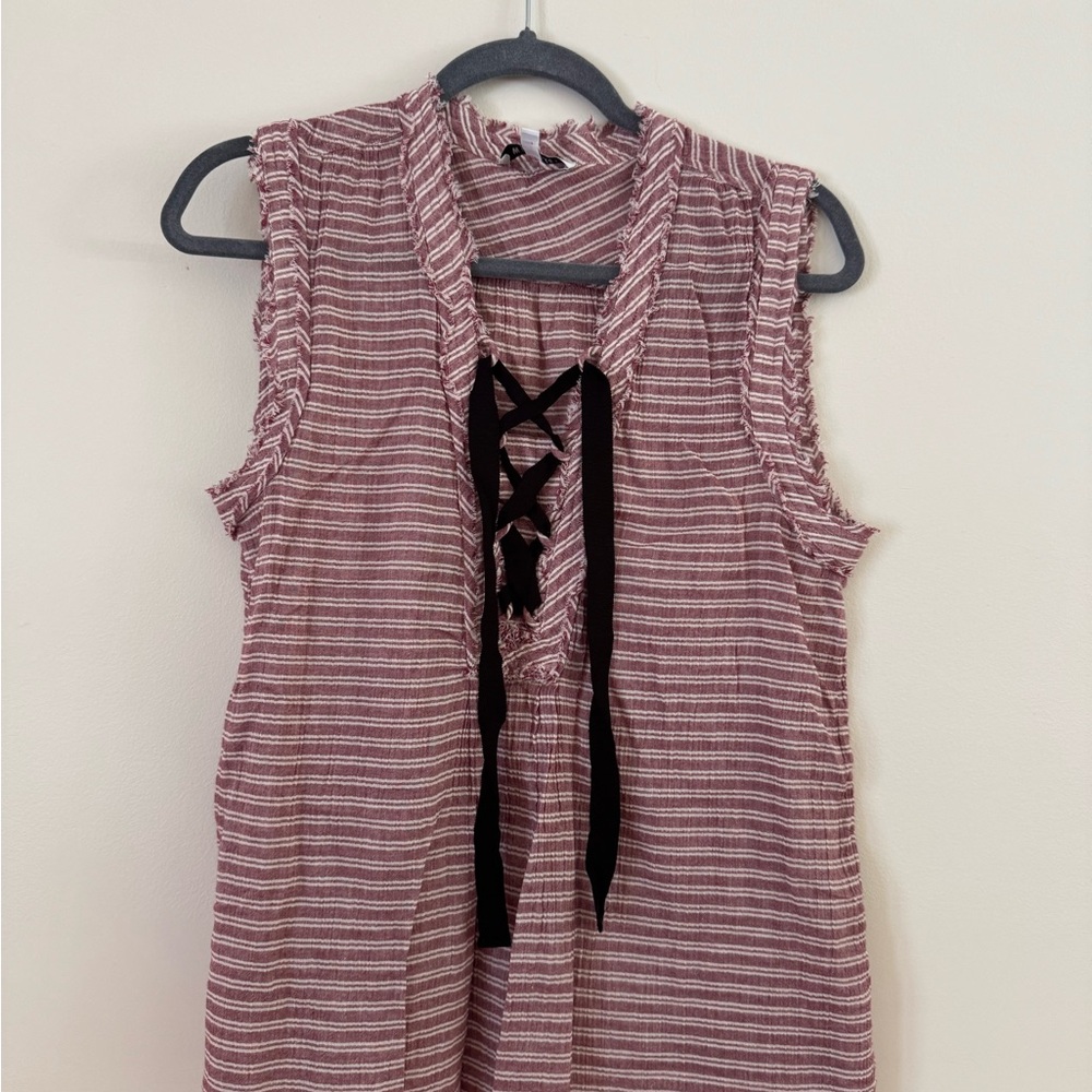 Striped Sleeveless Top Size L